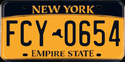 NY license plate FCY0654