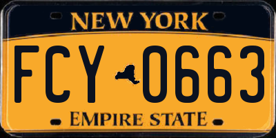 NY license plate FCY0663