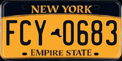 NY license plate FCY0683