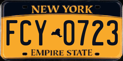 NY license plate FCY0723