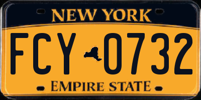 NY license plate FCY0732
