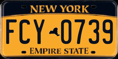 NY license plate FCY0739