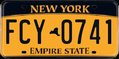 NY license plate FCY0741