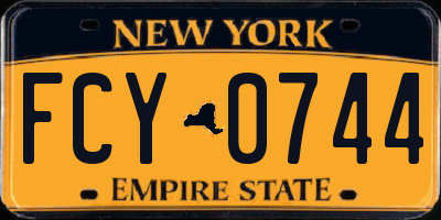 NY license plate FCY0744