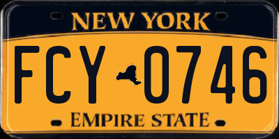 NY license plate FCY0746