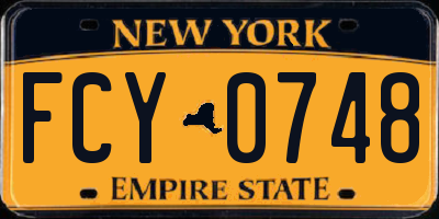NY license plate FCY0748