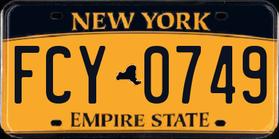 NY license plate FCY0749
