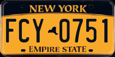 NY license plate FCY0751