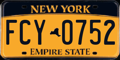 NY license plate FCY0752