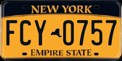 NY license plate FCY0757