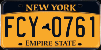 NY license plate FCY0761