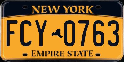 NY license plate FCY0763