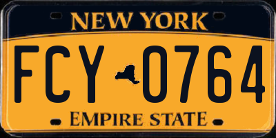 NY license plate FCY0764