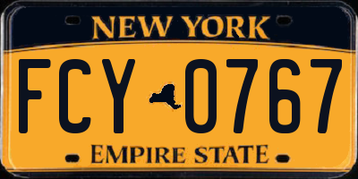 NY license plate FCY0767
