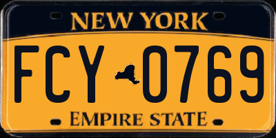 NY license plate FCY0769
