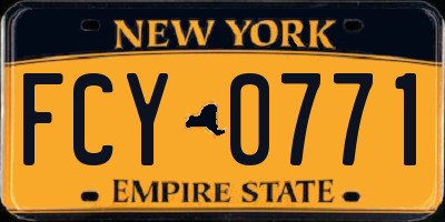 NY license plate FCY0771