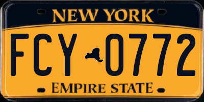 NY license plate FCY0772