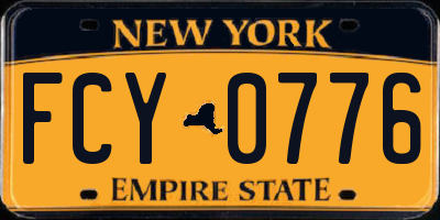 NY license plate FCY0776