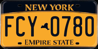 NY license plate FCY0780