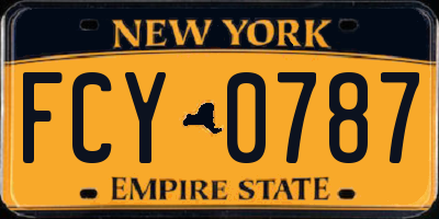 NY license plate FCY0787