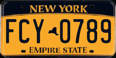 NY license plate FCY0789