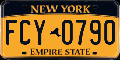 NY license plate FCY0790