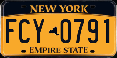NY license plate FCY0791