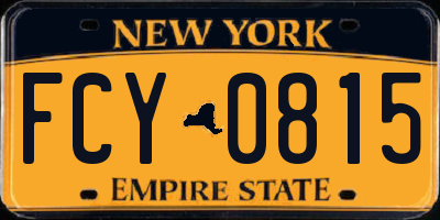 NY license plate FCY0815