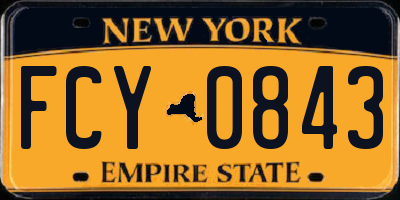 NY license plate FCY0843