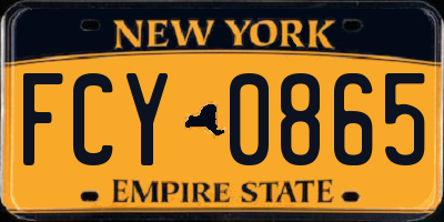 NY license plate FCY0865