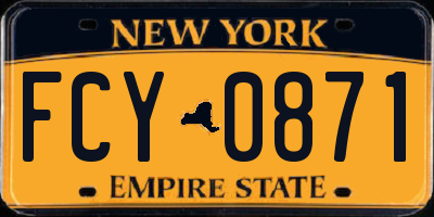 NY license plate FCY0871