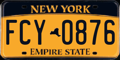 NY license plate FCY0876