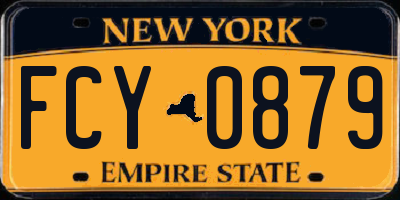NY license plate FCY0879