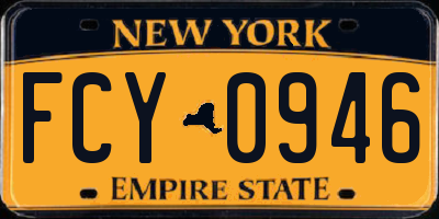 NY license plate FCY0946