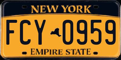 NY license plate FCY0959