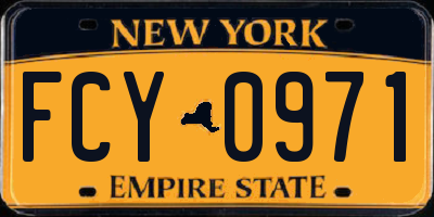 NY license plate FCY0971