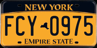NY license plate FCY0975