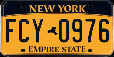 NY license plate FCY0976