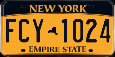 NY license plate FCY1024