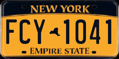 NY license plate FCY1041