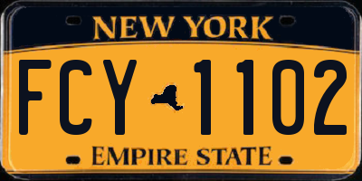 NY license plate FCY1102