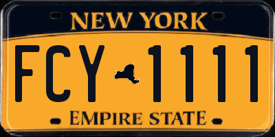 NY license plate FCY1111