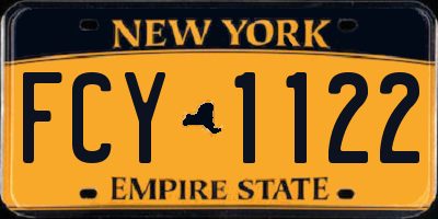 NY license plate FCY1122