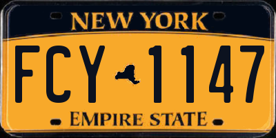 NY license plate FCY1147