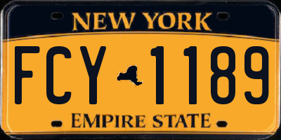 NY license plate FCY1189