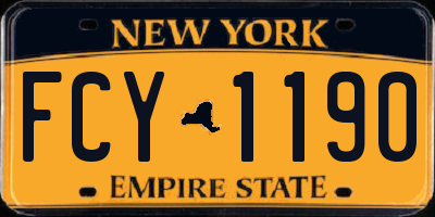 NY license plate FCY1190