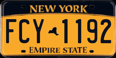 NY license plate FCY1192