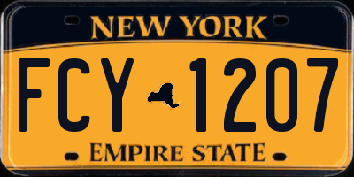 NY license plate FCY1207