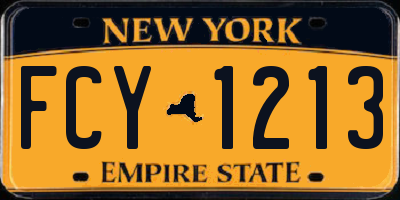NY license plate FCY1213
