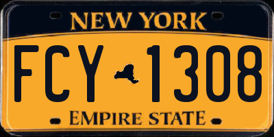 NY license plate FCY1308